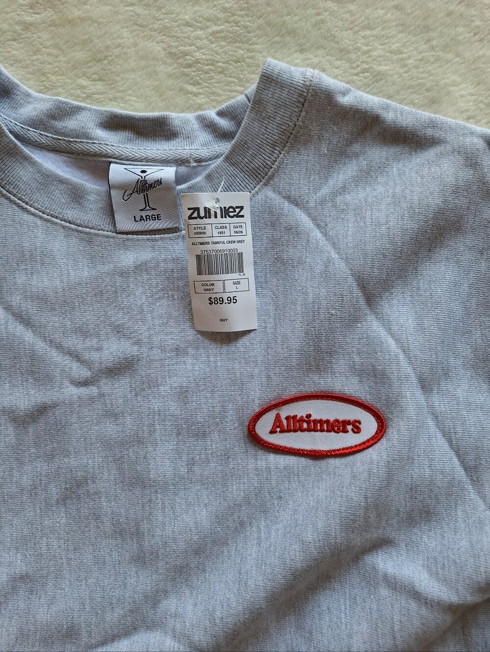 Alltimers Tankful Crewneck Sweatshirt - BNWT Gray Size L - Picture 2 of 7
